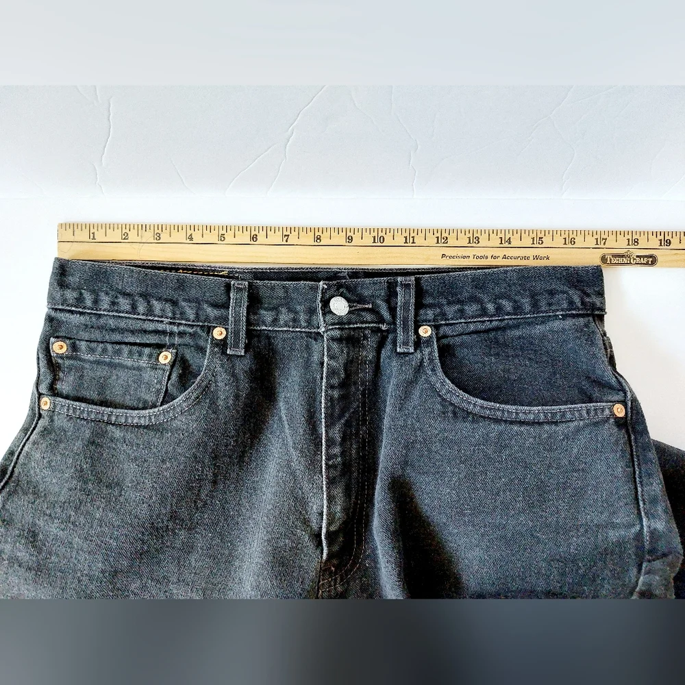Vintage Black Denim Levi 550 Jeans 34x34‎ Relaxed Fit Slight Taper Leg y2k